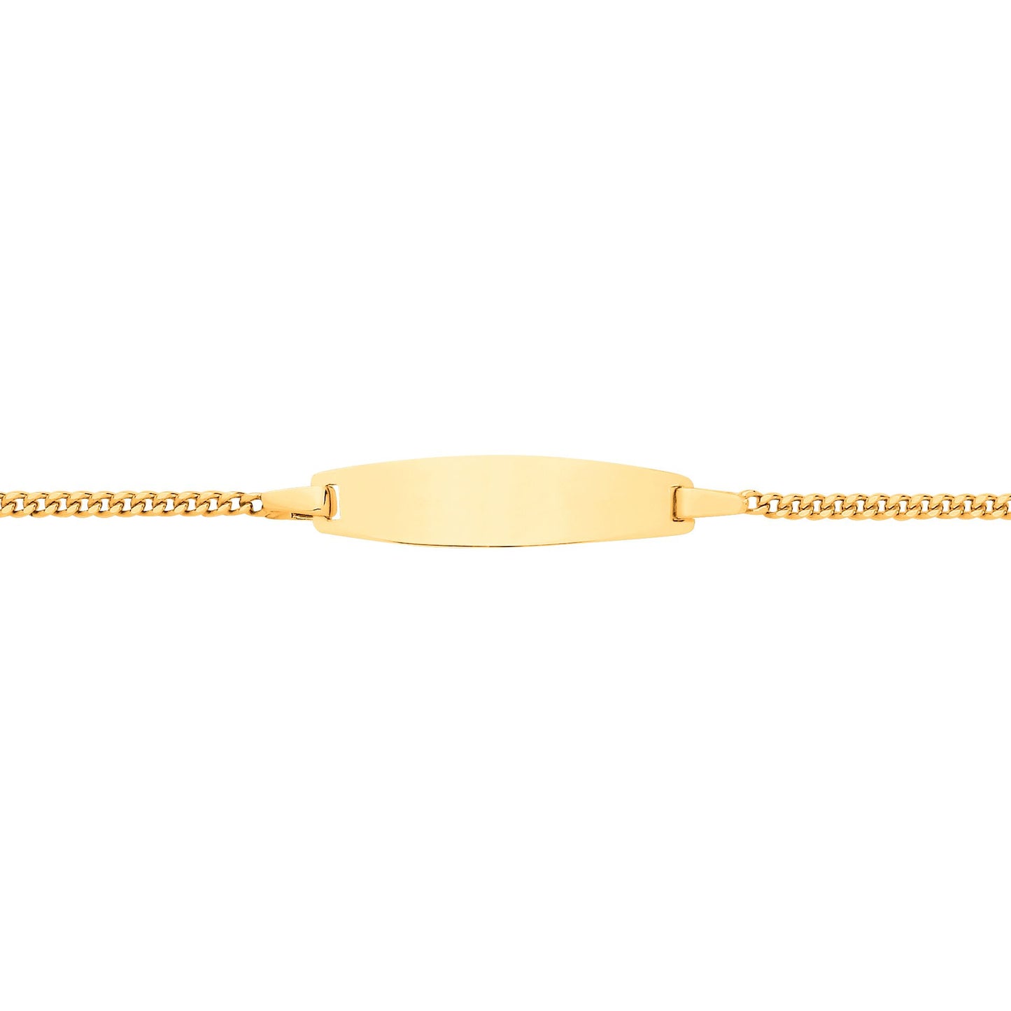 Kids 9ct Gold  Classic Curb Oval Convex Identity ID Bracelet 6" - G9CID0012