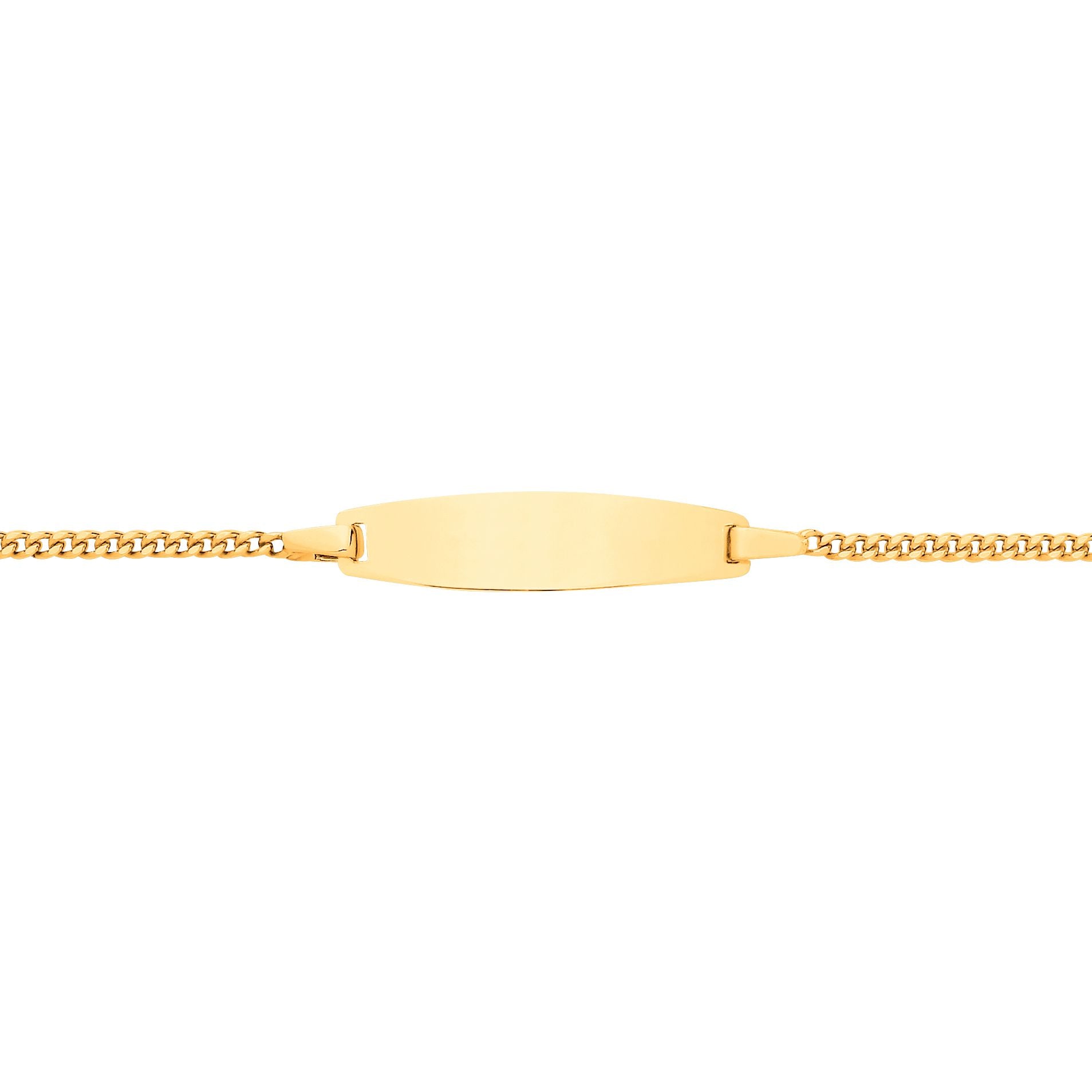 Kids 9ct Gold  Classic Curb Oval Convex Identity ID Bracelet 6" - G9CID0012
