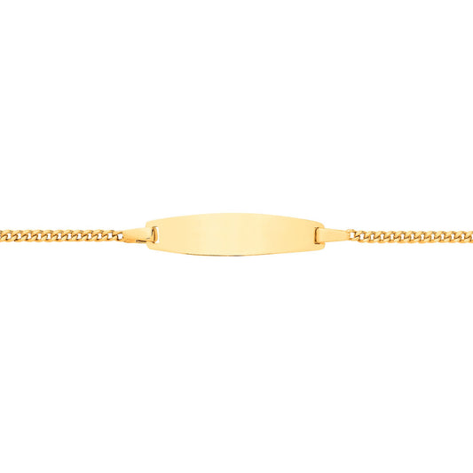 Kids 9ct Gold  Classic Curb Oval Convex Identity ID Bracelet 6" - G9CID0012