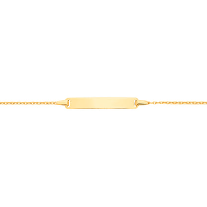 Kids 9ct Gold  Trace Chain Identity ID Bar Bracelet 5 + 1 inch - G9CID0013