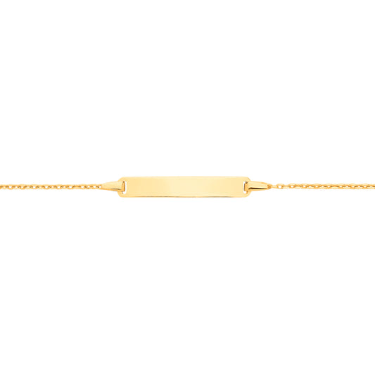 Kids 9ct Gold  Trace Chain Identity ID Bar Bracelet 5 + 1 inch - G9CID0013