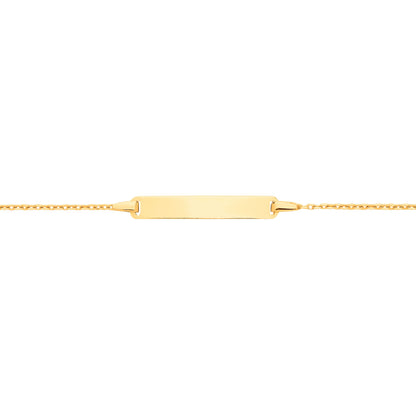 Kids 9ct Gold  Trace Chain Identity ID Bar Bracelet 5 + 1 inch - G9CID0013