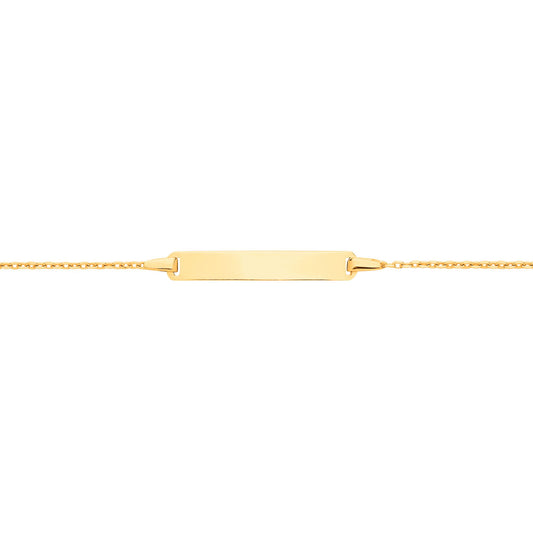 Kids 9ct Gold  Trace Chain Identity ID Bar Bracelet 5 + 1 inch - G9CID0013