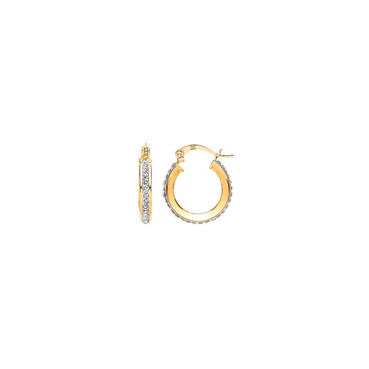 9ct Gold CZ Hoop Earring Hoop Earrings - G9E8006