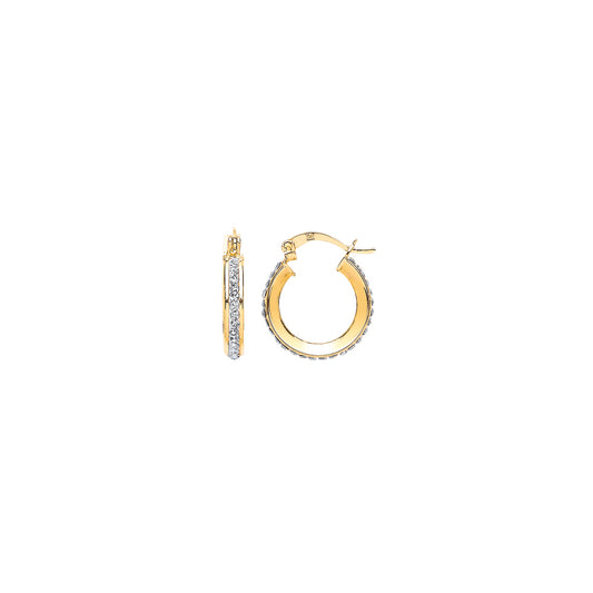 9ct Gold  CZ Hoop Earring Hoop Earrings - G9E8006