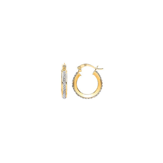 9ct Gold  CZ Hoop Earring Hoop Earrings - G9E8006