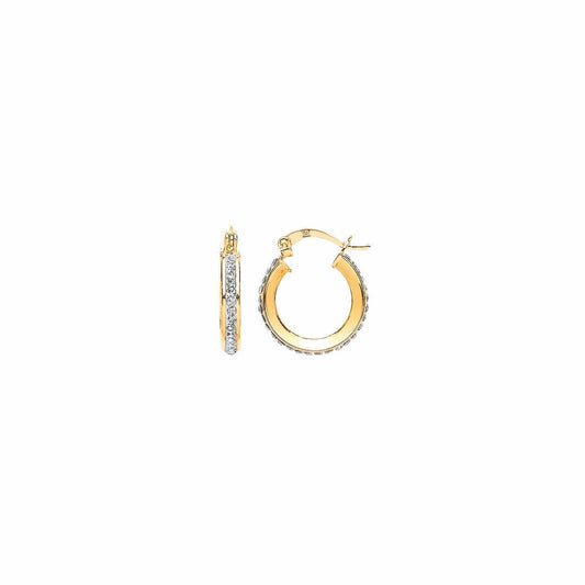 9ct Gold  CZ Hoop Earring Hoop Earrings - G9E8006