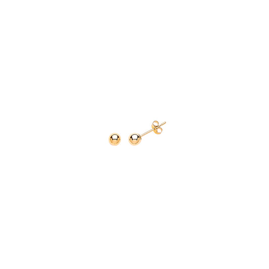 9ct Gold  Polished Bead Round Ball Stud Earrings 4mm - G9E8042