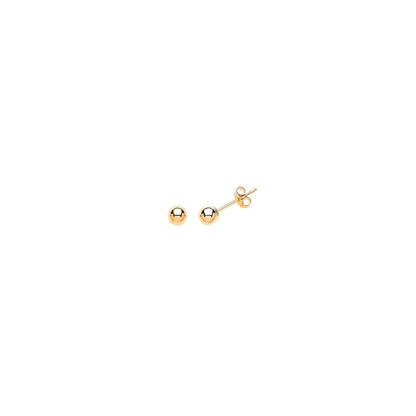 9ct Gold  Polished Bead Round Ball Stud Earrings 4mm - G9E8042