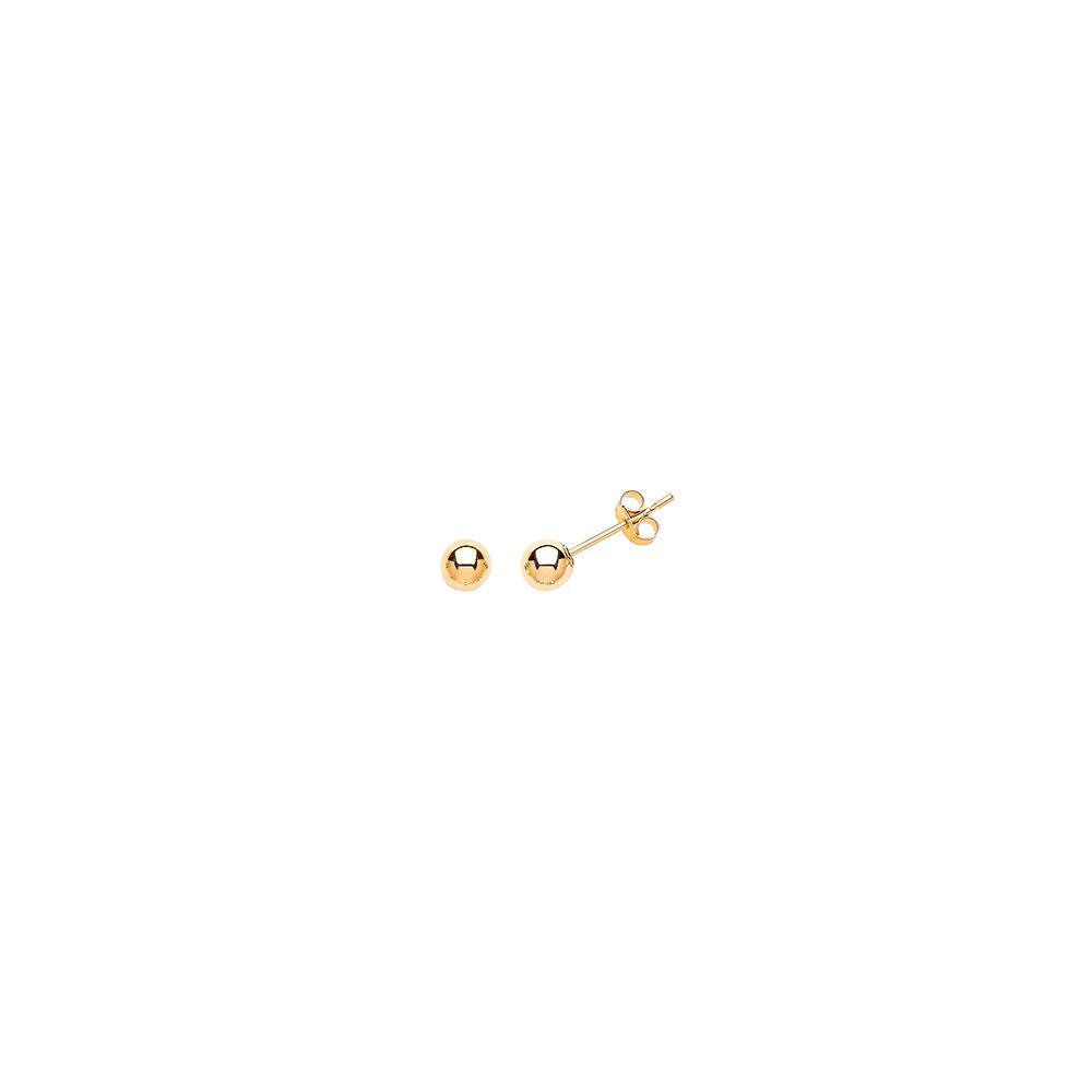 9ct Gold  Polished Bead Round Ball Stud Earrings 4mm - G9E8042
