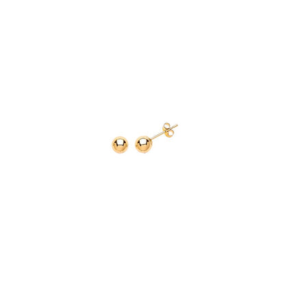 9ct Gold  Polished Bead Round Ball Stud Earrings 5mm - G9E8043