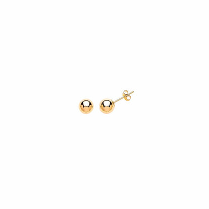 9ct Gold  Polished Bead Round Ball Stud Earrings 6mm - G9E8044