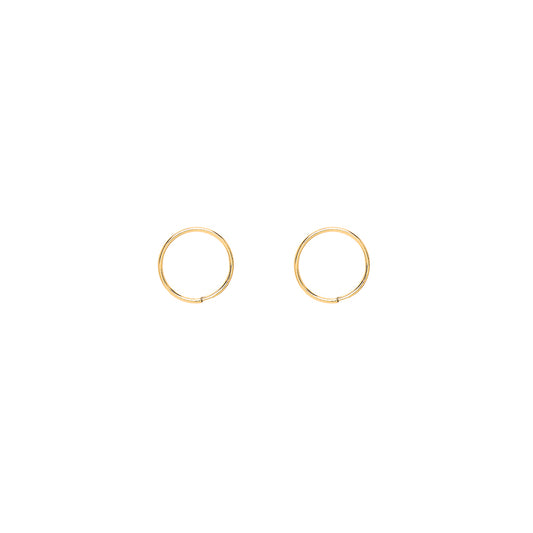 9ct Gold  Plain Sleeper Hoop Earrings - G9E8056