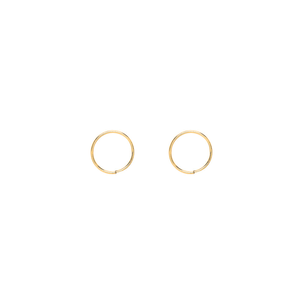 9ct Gold  Plain Sleeper Hoop Earrings - G9E8056