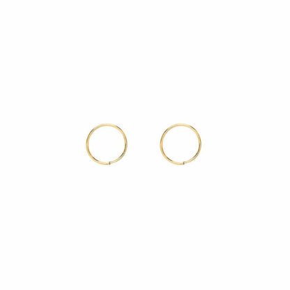 9ct Gold  Plain Sleeper Hoop Earrings - G9E8056