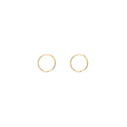 9ct Gold  Plain Sleeper Hoop Earrings - G9E8056