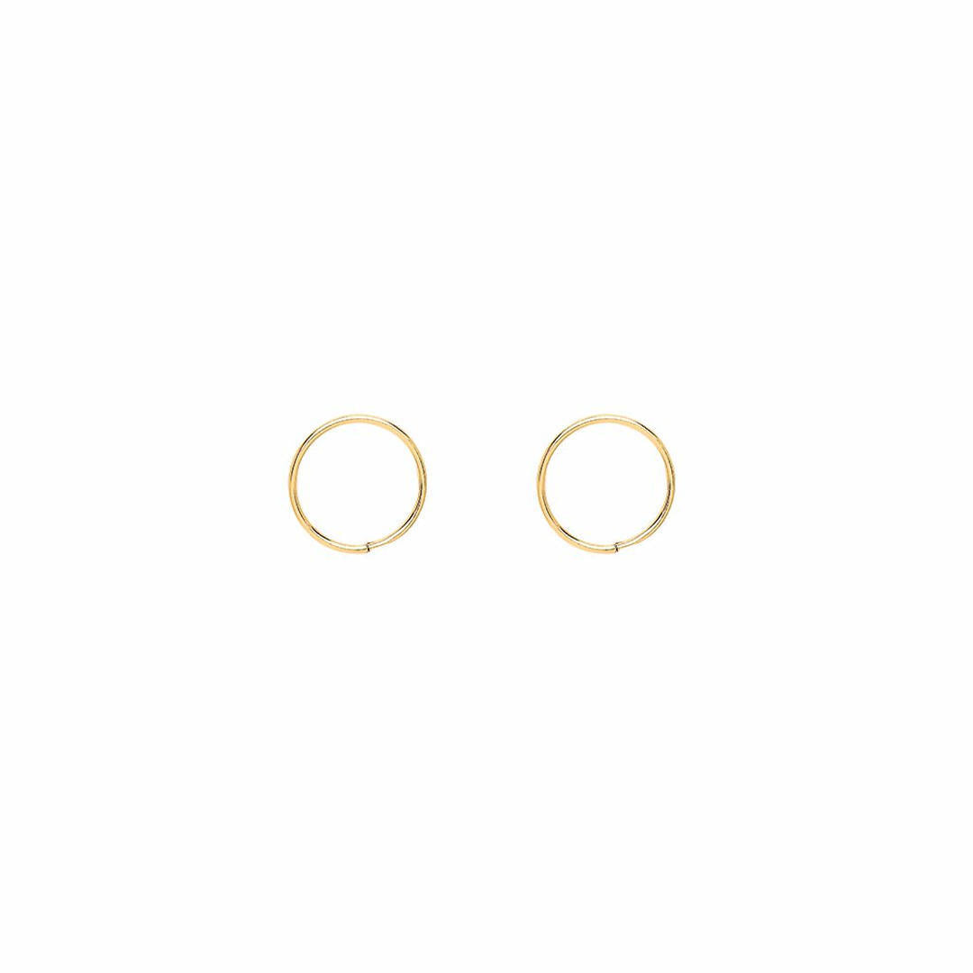 9ct Gold  Plain Sleeper Hoop Earrings - G9E8056