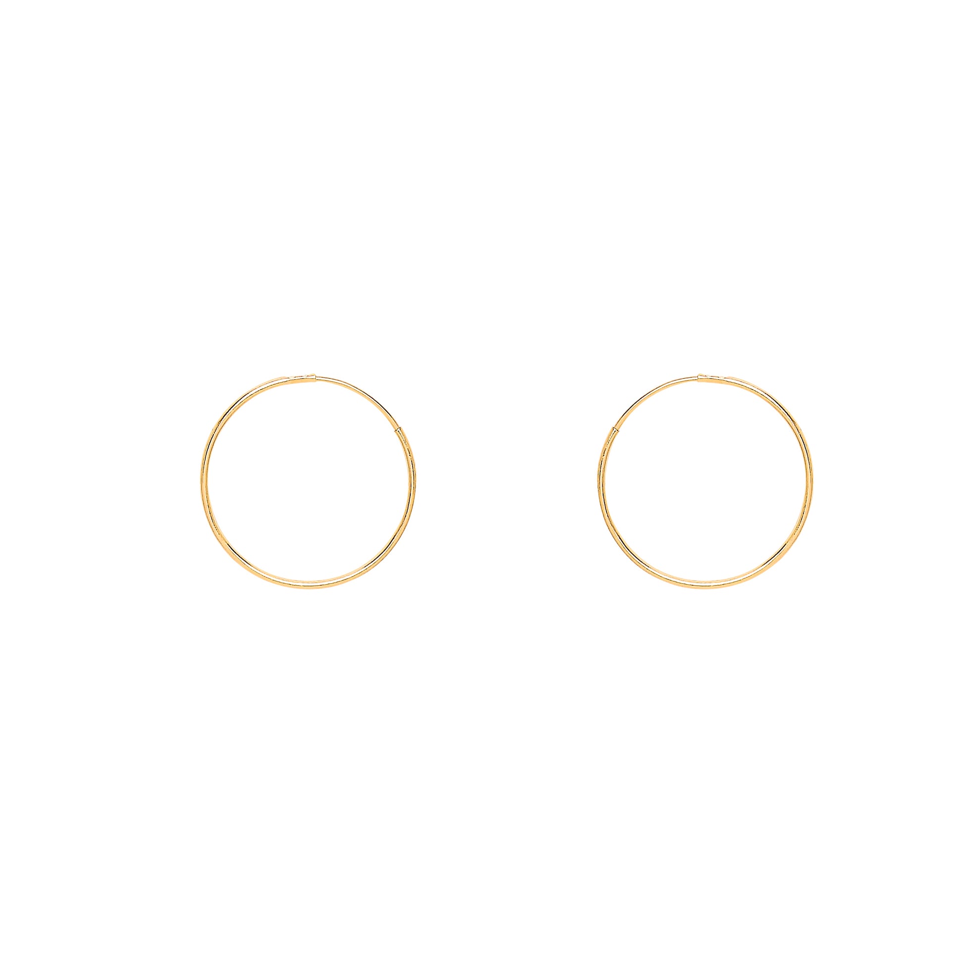 9ct Gold  Plain Sleeper Hoop Earrings - G9E8057