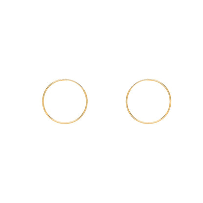 9ct Gold  Plain Sleeper Hoop Earrings - G9E8057