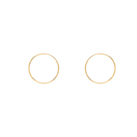 9ct Gold  Plain Sleeper Hoop Earrings - G9E8057