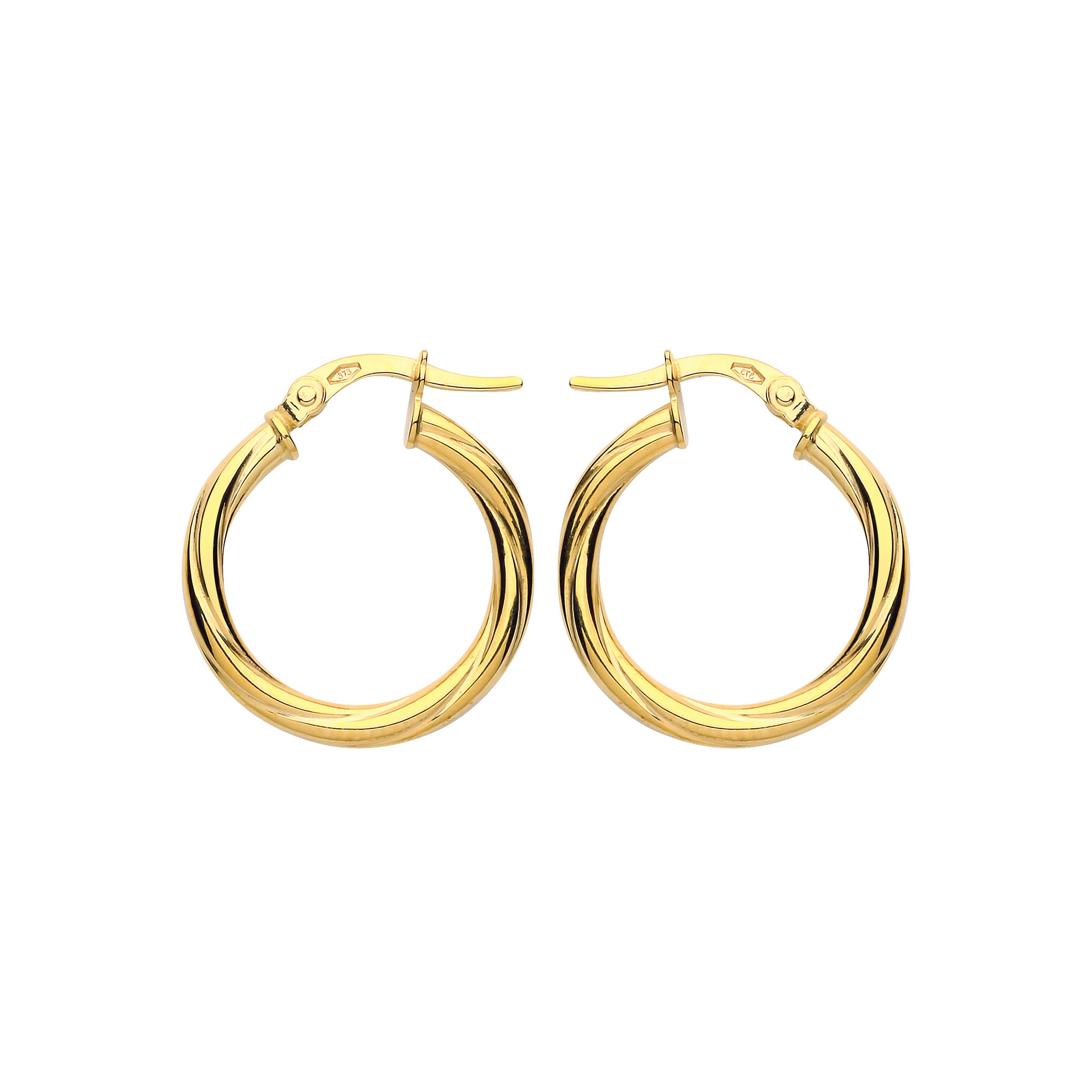9ct Gold  Classic Twist Hoop Earrings 20mm 2.5mm - G9E8086