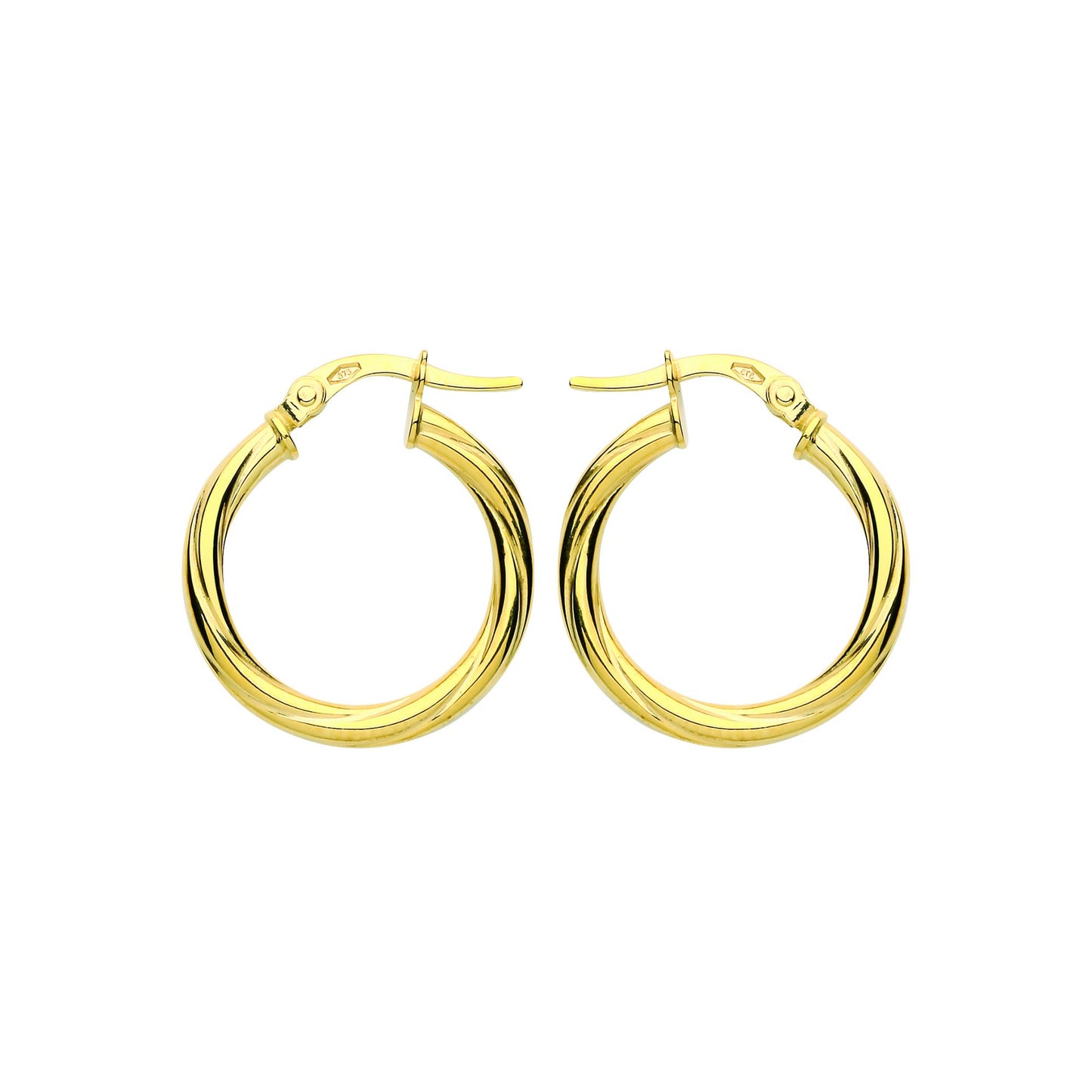 9ct Gold  Classic Twist Hoop Earrings 20mm 2.5mm - G9E8086