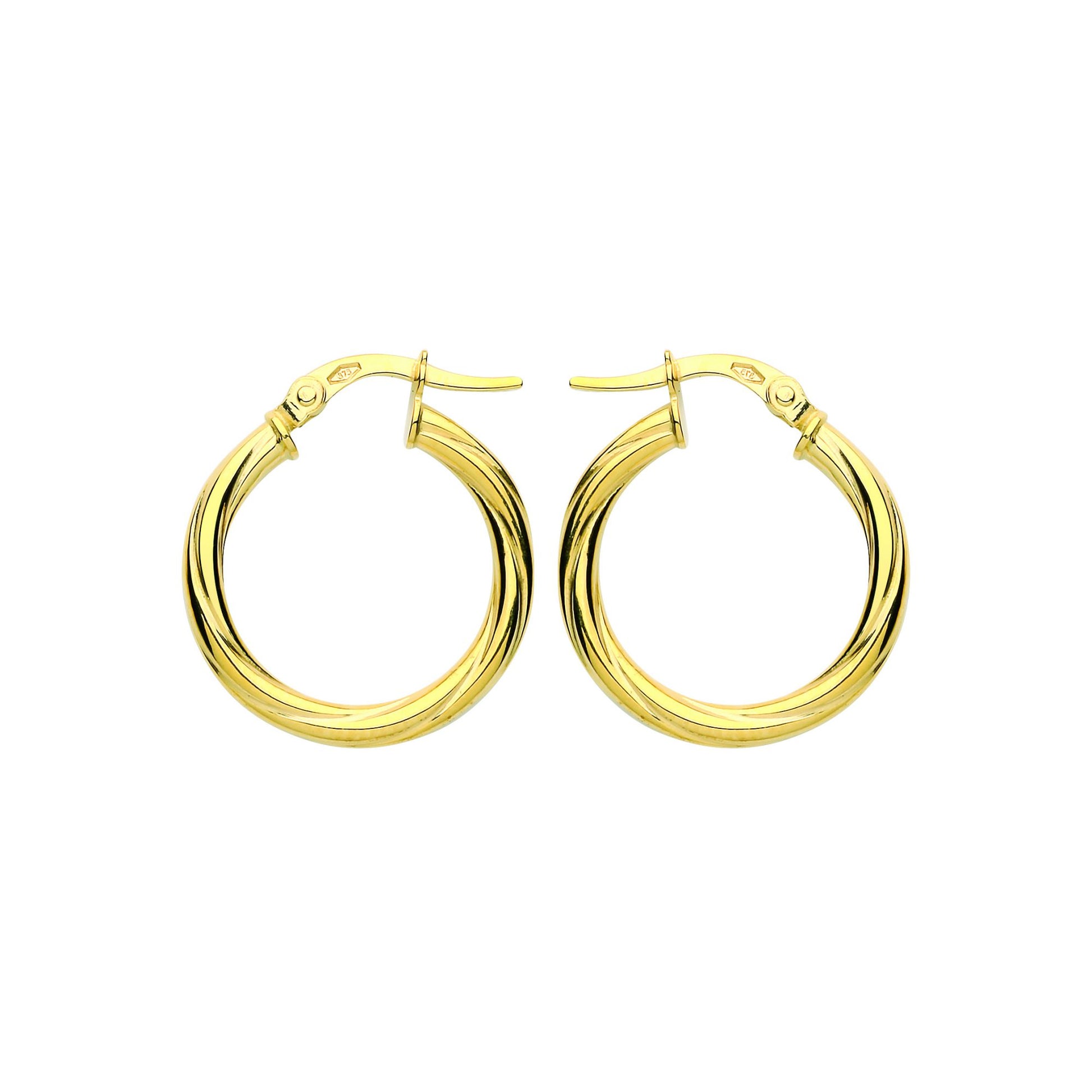 9ct Gold  Classic Twist Hoop Earrings 20mm 2.5mm - G9E8086