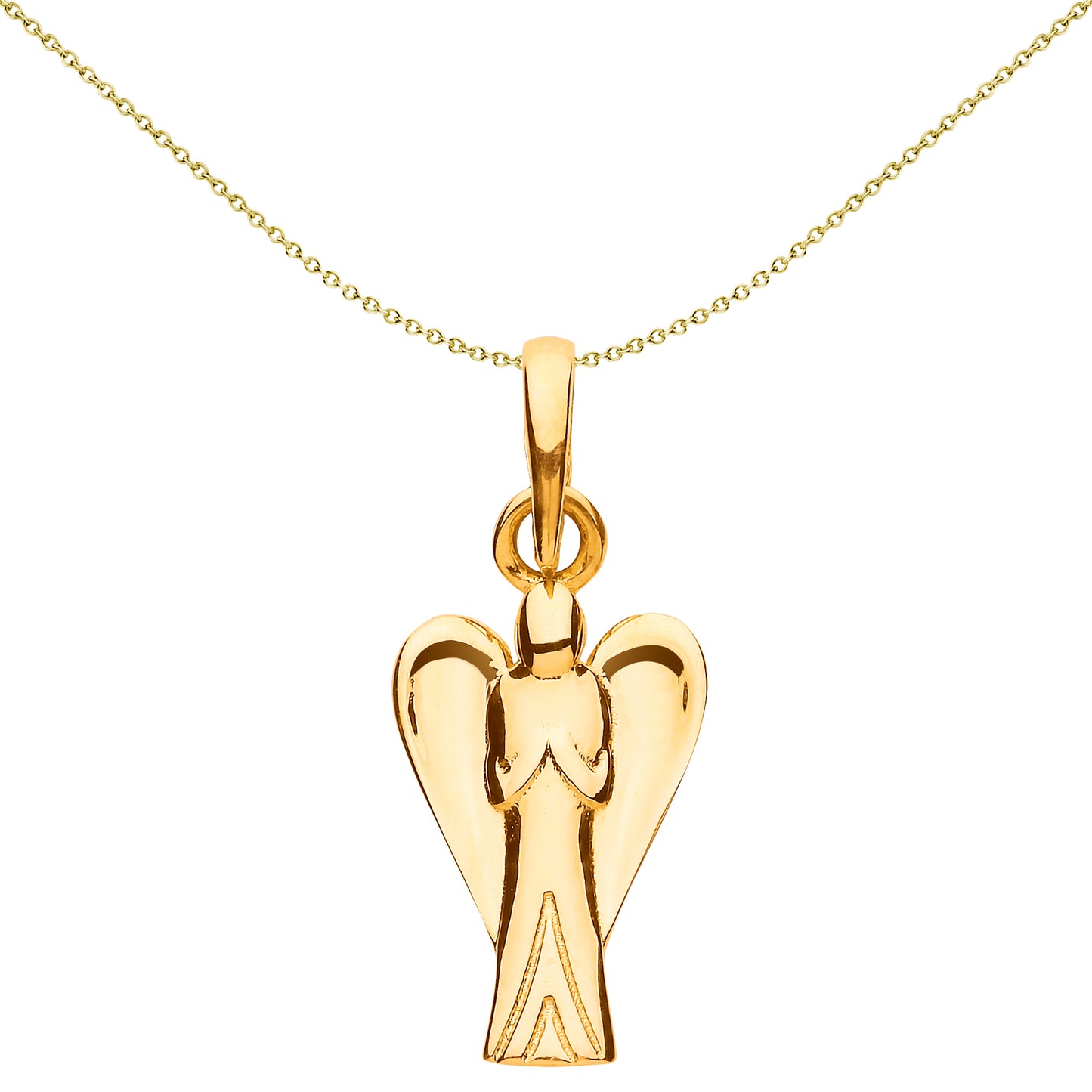 9ct Gold  Praying Angel Pendant Necklace - G9P6015