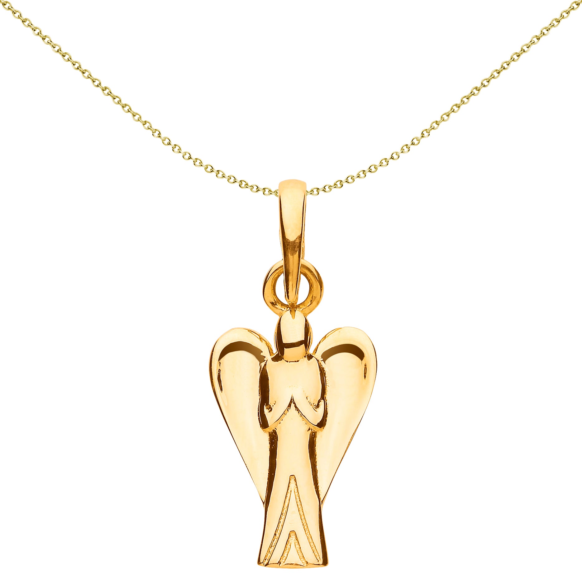 9ct Gold  Praying Angel Pendant Necklace 16-20 inch - G9P6015