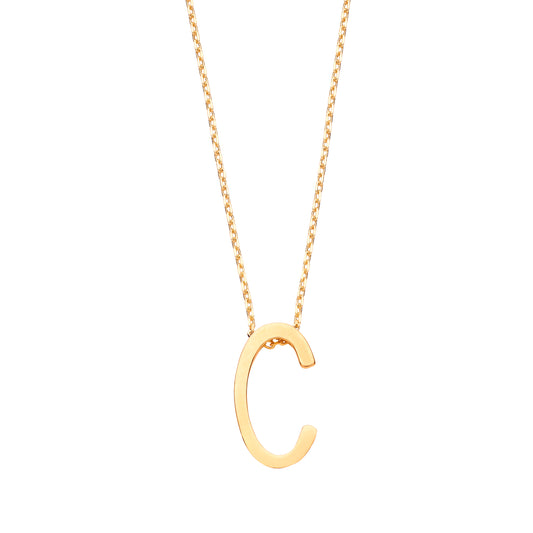 9ct Gold  Initial 'C' & Initial Necklace - G9P6022