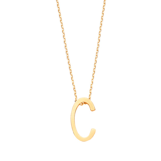 9ct Gold Initial 'C' & Initial Necklace - G9P6022