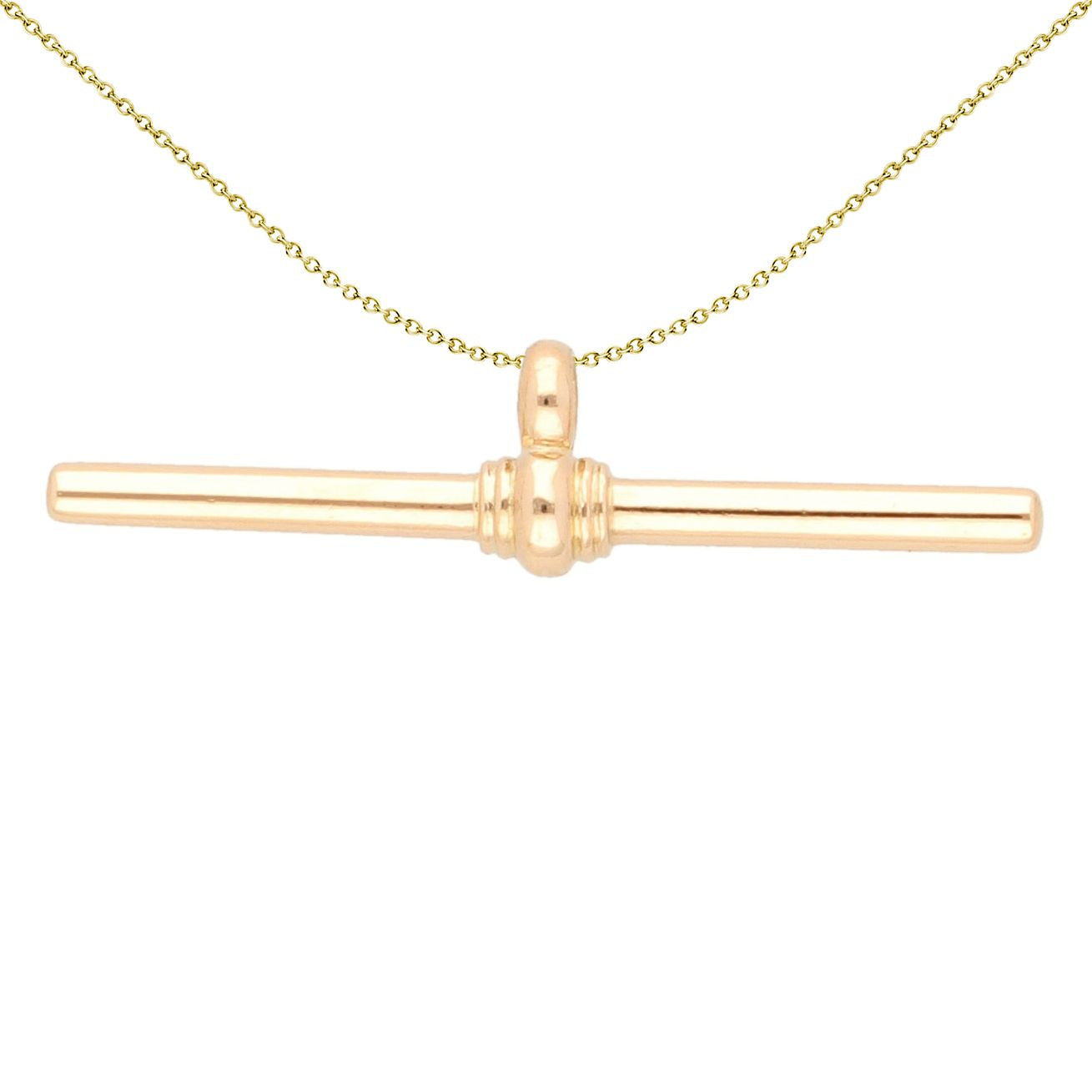 9ct Gold  T-Bar Anchor Pendant Necklace 16-20 inch - G9P6031T