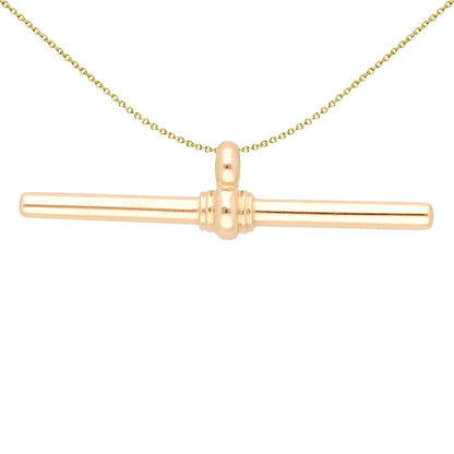 9ct Gold  T-Bar Anchor Pendant Necklace 16-20 inch - G9P6031T