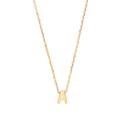 9ct Gold  Letter A Initial Pendant Necklace 17 inch 43cm - G9P6032A