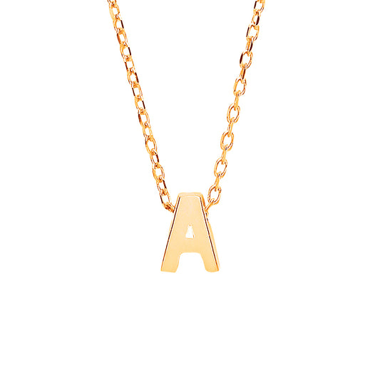 9ct Gold  Letter A Initial Pendant Necklace 17 inch 43cm - G9P6032A