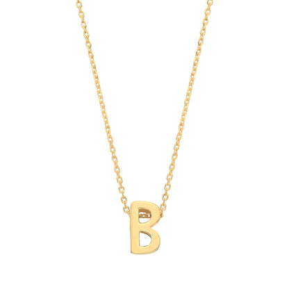 9ct Gold  Letter B Initial Pendant Necklace 17 inch 43cm - G9P6032B