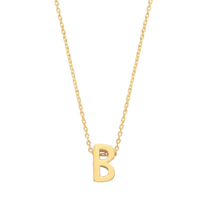 9ct Gold  Letter B Initial Pendant Necklace 17 inch 43cm - G9P6032B