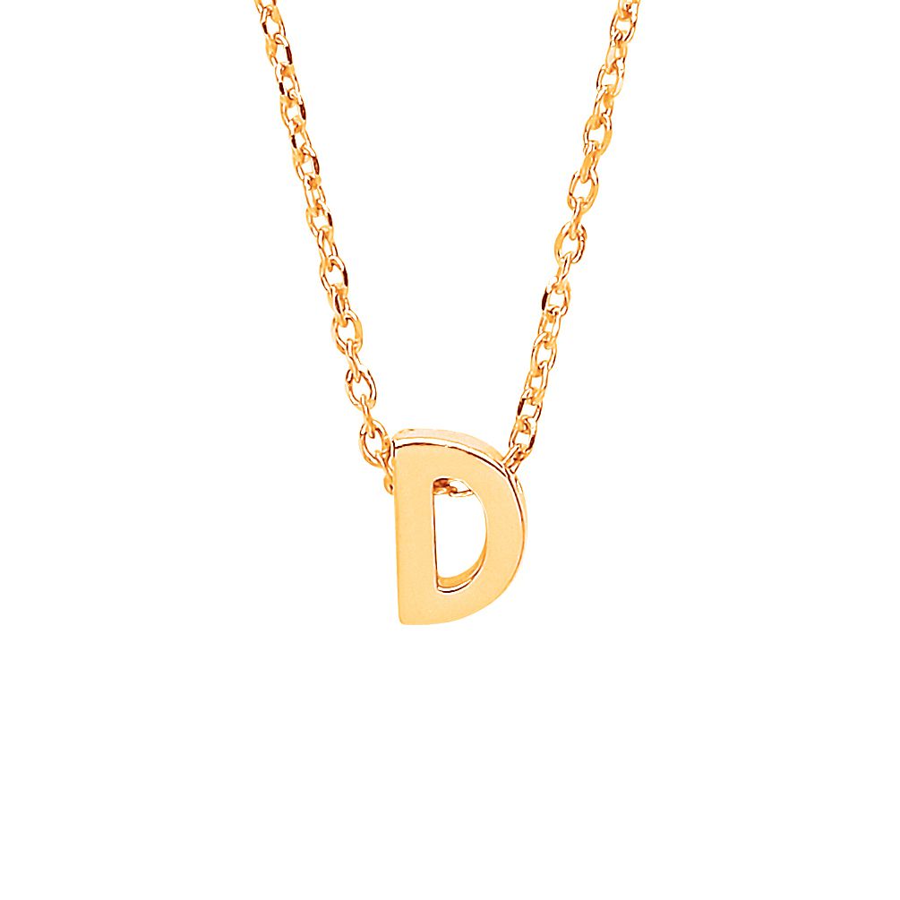9ct Gold  Letter D Initial Pendant Necklace 17 inch 43cm - G9P6032D