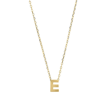 9ct Gold  Letter E Initial Pendant Necklace 17 inch 43cm - G9P6032E