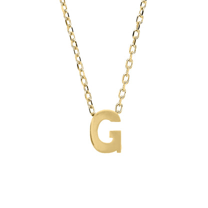 9ct Gold  Letter G Initial Pendant Necklace 17 inch 43cm - G9P6032G