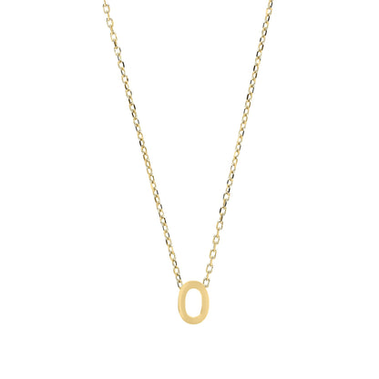 9ct Gold  Letter O Initial Pendant Necklace 17 inch 43cm - G9P6032O