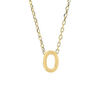 9ct Gold  Letter O Initial Pendant Necklace 17 inch 43cm - G9P6032O