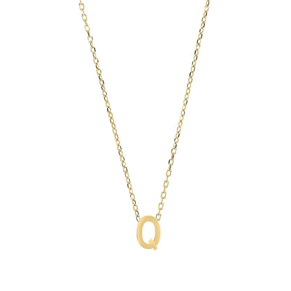 9ct Gold  Letter Q Initial Pendant Necklace 17 inch 43cm - G9P6032Q