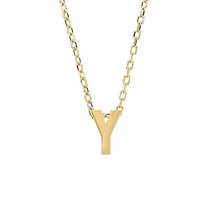 9ct Gold  Letter Y Initial Pendant Necklace 17 inch 43cm - G9P6032Y