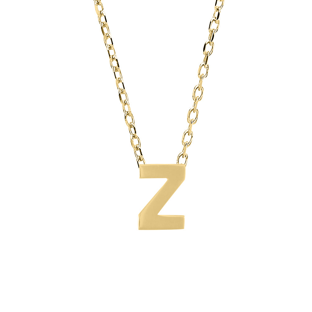 9ct Gold  Letter Z Initial Pendant Necklace 17 inch 43cm - G9P6032Z