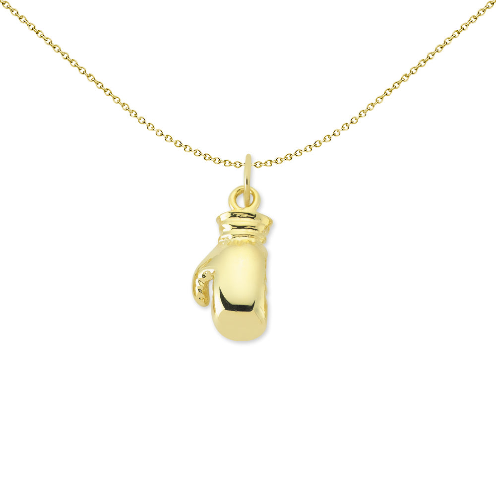 Mens 9ct Gold  Boxing Glove Pendant Necklace 16-20 inch - G9P6033