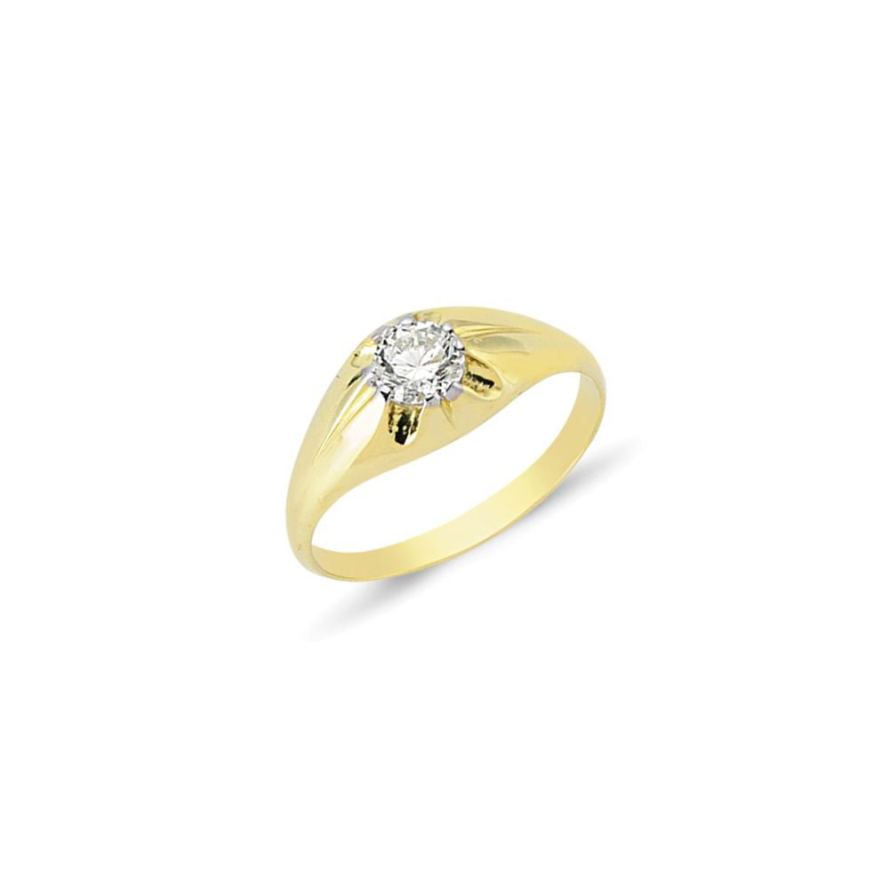 Mens 9ct Gold  Ring Solitaire Ring - G9R8802