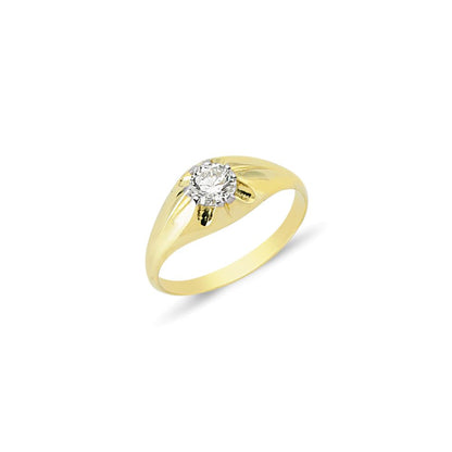 Mens 9ct Gold  Ring Solitaire Ring - G9R8802