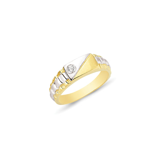 Mens 9ct Gold Ring Solitaire Ring - G9R8803