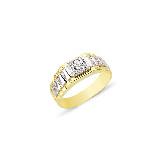 Mens 9ct Gold Ring Solitaire Ring - G9R8804
